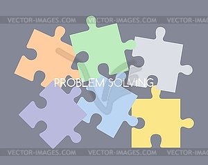 Puzzle problem solve - vector image