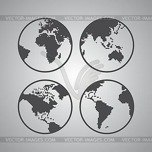World map theme - vector clipart