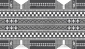 Native american pattern - white & black vector clipart