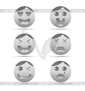 Эмоции значок лица персонажа - клипарт в векторном виде