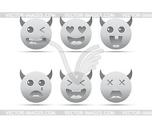 Emotion face character icon - vector clipart