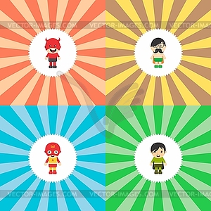 Superhero cartoon character - vector image