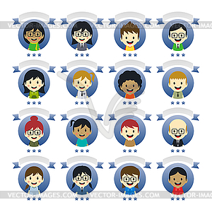 Various people cartoon character - color vector clipart