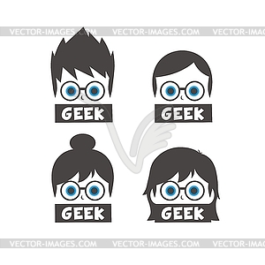 Young geek cartoon - vector clip art