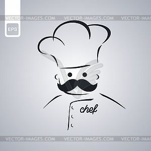 Chef avatar portrait picture icon - vector clip art