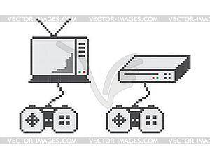 Pixel object theme - vector clipart