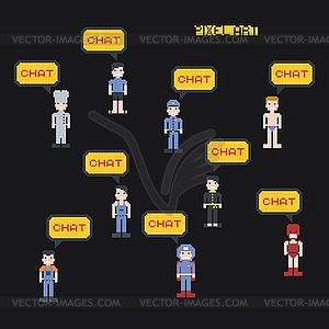 Cartoon pixel art character - vector clipart