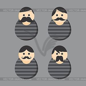 Avatar portrait picture icon - color vector clipart