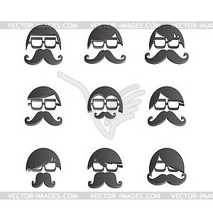 Whiskers mustache guy avatar - vector image
