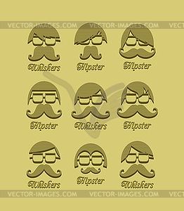 Whiskers mustache guy avatar - vector image