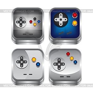 Game console icon button theme - vector clipart