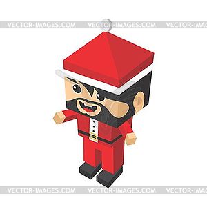 Block isometric cartoon character - vector clipart