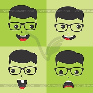 Geek cartoon character - vector image