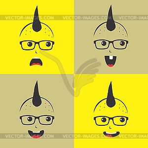 Geek cartoon character - vector image