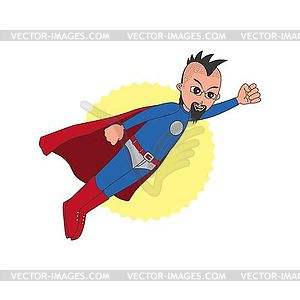 Супергерой мультипликационный персонаж - векторный клипарт