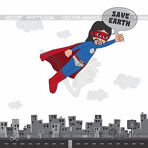 Superhero cartoon character - vector image