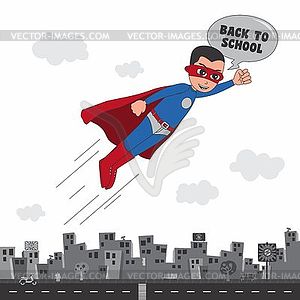 Superhero cartoon character - vector clipart