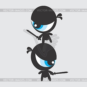 Ninja character - color vector clipart