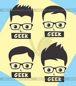 Geek cartoon character - vector clip art