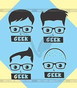 Geek cartoon character - vector clipart / vector image