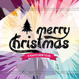 Wish you merry christmas colorful - vector clipart