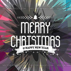 Wish you merry christmas colorful - vector clip art