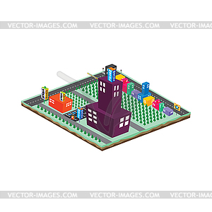 Isometric block cartoon world - vector clip art