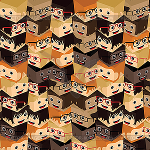Cartoon people isometric - vector image