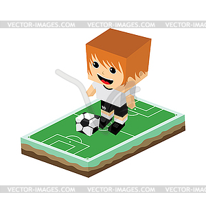 Cartoon soccer player - vector clip art