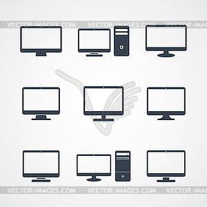 Desktop computer screen - vector image