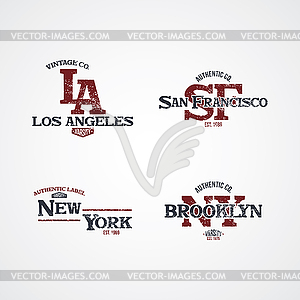 New york varsity theme - vector image