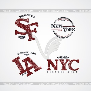 New york varsity theme - royalty-free vector image