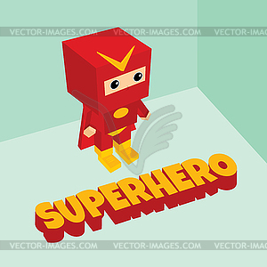 Amazing superhero isometric theme - vector clipart