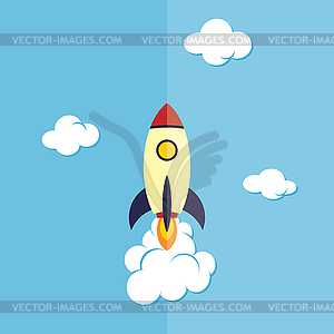 Rocket ship launch - vector clip art