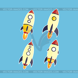 Пуск ракеты-носителя корабль - векторизованный клипарт