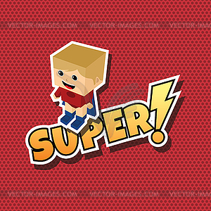 Great superhero cartoon - color vector clipart