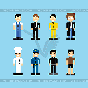 Pixel people avatar set - vector clipart