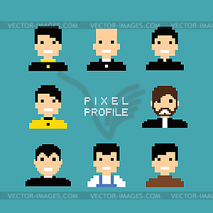 Pixel people avatar set - vector image