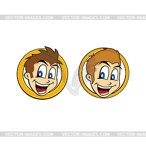 Happy guy smile cartoon - vector image