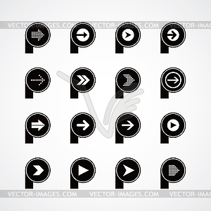 Arrow media play icon theme logotype - vector clipart