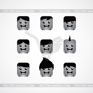 Male avatar portrait set - vector clipart