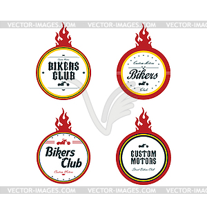 Vintage motorcycle badge theme set - vector clipart / vector image