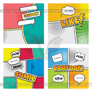 Cartoon comic book template - vector clipart