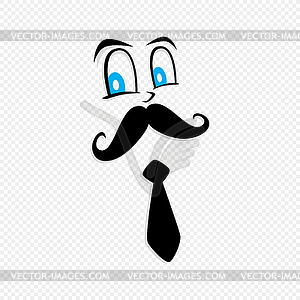 Mustache worker gentleman - vector clip art