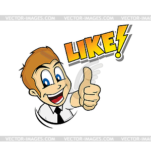 Thumb up cartoon character - vector image