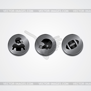 Metal plate theme icon button set - vector clipart