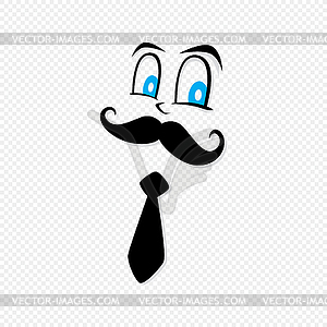 Mustache worker gentleman - vector clipart