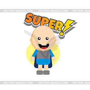 Flat style superhero character - vector image