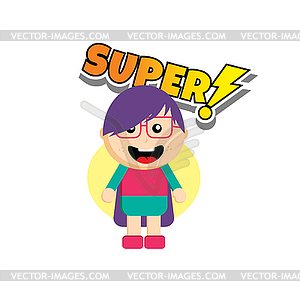 Flat style superhero character - vector clipart