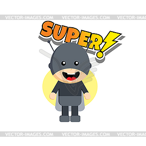 Flat style superhero character - vector clip art